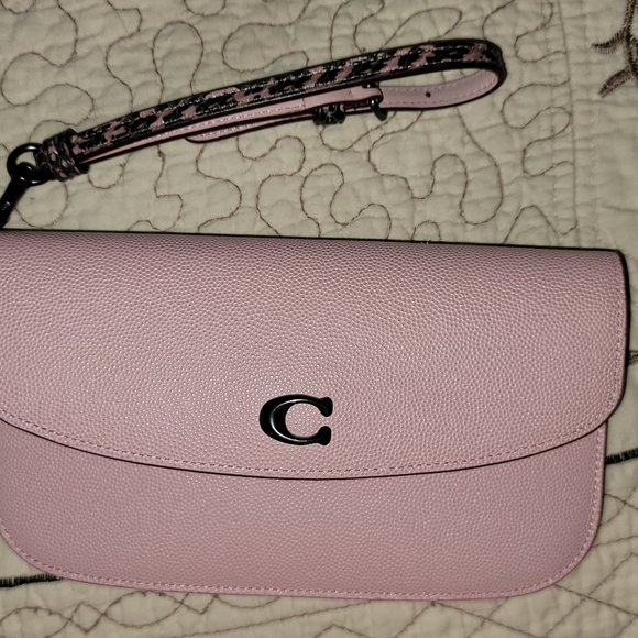 Coach Grained Leather Clutch w/ Snakeskin Detail, Pink *cross posted* - Picture 6 of 6